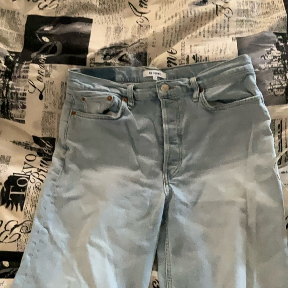 Re/Done Blue Straight Jeans Classic Style
